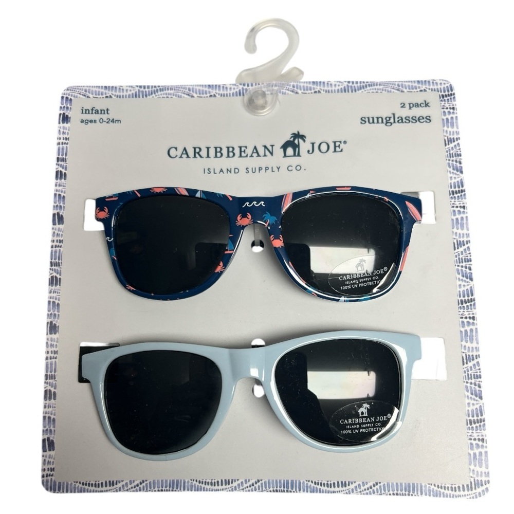 Caribbean Joe Blue Sunglasses Set Infant 0-24 months Blue Pink NWT